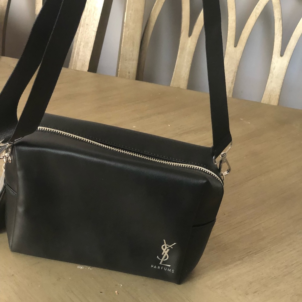 - Yves Saint Laurent YSL Black zip close Toiletries Bag  in to crossbody b… - Picture 8 of 12